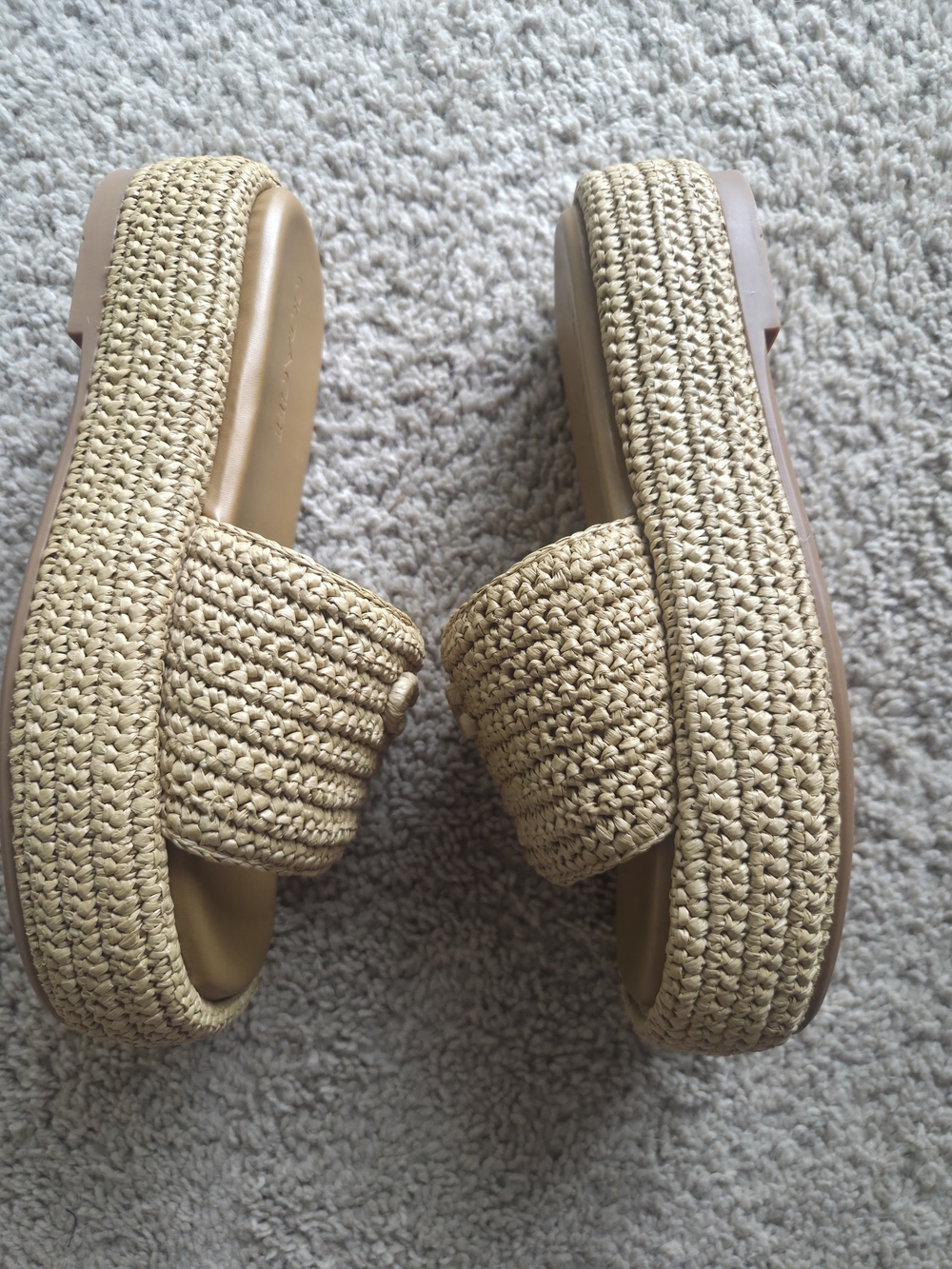 Coach Woven Slide Sandals in Natural Straw - Picture 4 of 6